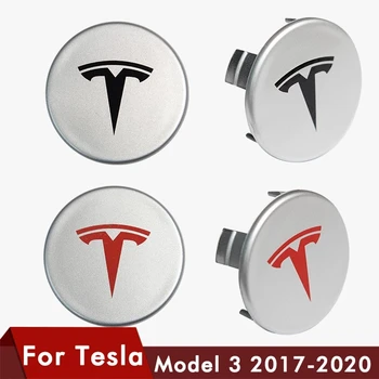 4pcs Rato Stebulė Centras Dangtelis Dangtelis Tesla Model 3/X/S grožio skydai Ratlankiai Logotipas Etiketės, Emblemos Kepurės Ženklelis Automobilių Optikos Reikmenys