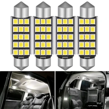 4X Aukštos kokybės LED, 31mm 36mm 39mm 41mm C5W Girlianda Automobilio Salono Dome Žemėlapio Skaitymo Lemputė, LED Lemputės 2835SMD CANBUS balta 6000K