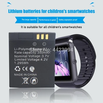 5-20PCS), 3,7 V 350mAh Įkraunamas Ličio jonų polimerų akumuliatorius Tik GT08 Smart Watch Baterija Žiūrėti Skaldytų Ląstelių baterija Pakeisti