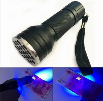 5 Gabalas LED Žibintuvėlis UV Ultra Violet 21 LED 395nm Žibintuvėlis Mini Lempos Aliuminio AAA Žibinto Lempa, Pėsčiųjų, Kempingas, Žvejyba