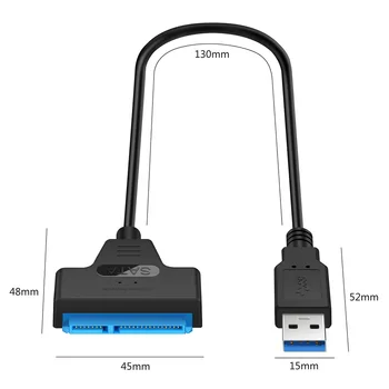 5 Gbps Nešiojamieji kompiuteriai USB 3.0 2,5 SATA Priedai 15 Pin Konverteris Staliniai kompiuteriai kaupiklis SSD Adapteris Kabelio Išorinį Standųjį Diską