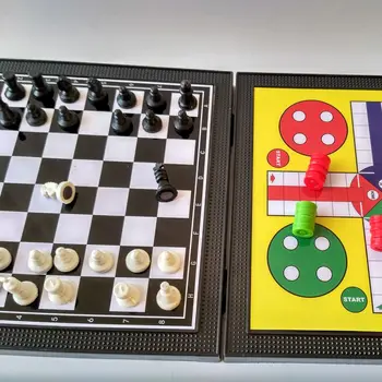 5 In 1 Chessmen Šaškių Magnetinio Stalo Žaidimas Plaukioja Šachmatų Vaikai Klasikinis Plaukioja Puzzle Žaidimas