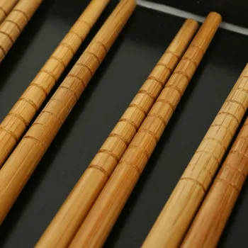 5 Poros/Set Natūralaus Bambuko Lazdelės Daugkartinio naudojimo Indai, Valgomasis Japonijos Lazdelėmis Dovanų Suši Maisto Lazdos
