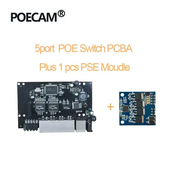 5 Port POE Switch Module IEEE802.3af USB Šakotuvą, 960P/1080P HD Ip vaizdo Kamera NVR Mini PC Buletooth 