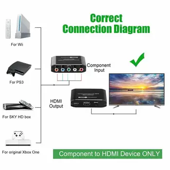 5 RCA Ypbpr Component Į HDMI Konverteris Kabelis Component Video Hdmi Vaizdo Garso Keitiklis Adapteris Ps2, Wii Xbox Vienas