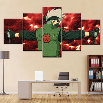 5 Skydelis Japonijos Animacinių Naruto Hatake Kakashi Aliejus, Plakato Rėmas, Drobė, Tapyba Ant Sienos Nuotraukas Kambarį