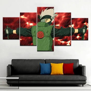 5 Skydelis Japonijos Animacinių Naruto Hatake Kakashi Aliejus, Plakato Rėmas, Drobė, Tapyba Ant Sienos Nuotraukas Kambarį