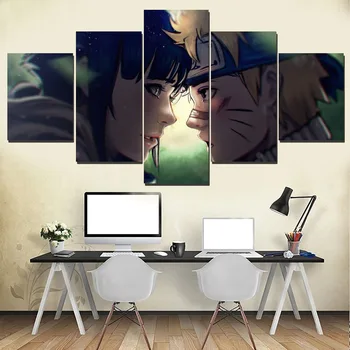 5 Vnt Anime Plakatas Sienos Meno Dekoratyvinis Sistema Modernus Miegamojo Drobė Spausdinti Hinata Hyuga Naruto Uzumaki Tapybos Dekoras