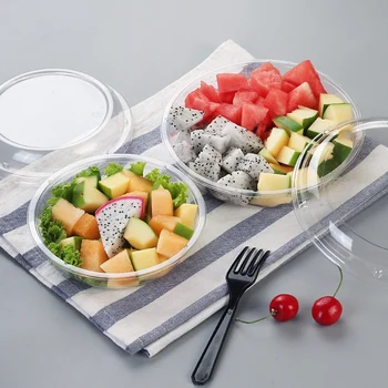 50 nustatyti skaidraus plastiko Vaisių salotų dubenys pakuotės, dėžutės, skaidrus salotos taurės vaisių maisto konteineryje patiekalų plokštė pack Atveju