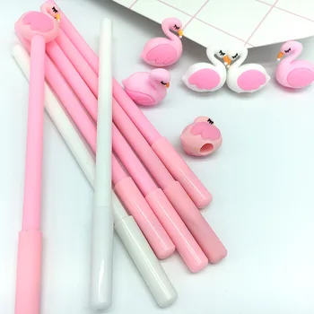 50 VNT Animacinių filmų Rožinis Flamingas Modeliavimo 0.38 mm Neutralus Pen Studentų Mokymosi Įstaiga Juoda Parašas Didmeninė Canetas Mokykla