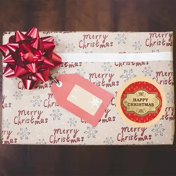 500 Linksmų Kalėdų Lipdukas Rankų Darbo Lipdukas Kortelė, Dėžutė Pakuotės Santa Ačiū Etiketės Sandarinimo Lipdukas Vestuvių Dekoro Šalies Prekių