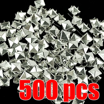 500pcs 10mm Skiedra Piramidės Smeigės Dėmės Punk Rock Nailheads 