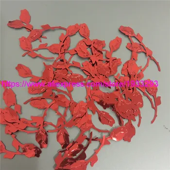 500pcs 9*34mm Raudonos spalvos Rožių formos prarasti blizgančiais Paillette siuvimo Vestuvių amatų geros kokybės