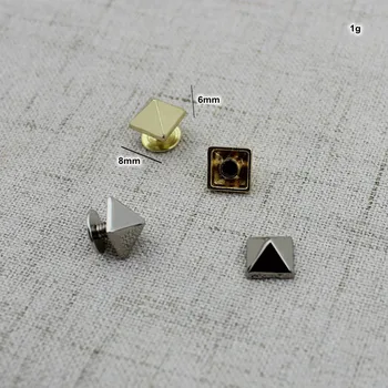 50pcs 10vnt 8mm Vario metalo varžto tipo piramidės kniedės maišelį smeigės perforuotas vario kniedės mygtuką