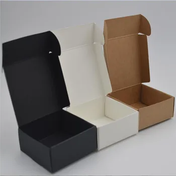 50pcs 19 dydžių Juodo popieriaus pakuotės amatų lauke,baltos spalvos kraft dovanų pakavimo popieriaus, kartono dėžutė,juodas popierius muilas dovanų pakuotės dėžutė