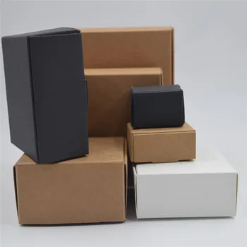 50pcs 19 dydžių Juodo popieriaus pakuotės amatų lauke,baltos spalvos kraft dovanų pakavimo popieriaus, kartono dėžutė,juodas popierius muilas dovanų pakuotės dėžutė