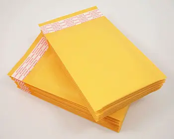 50pcs/daug kraft burbulas pašto voką poli mailer laivybos Savarankiškai Antspaudas pašto kamšalu pašto polymailer geltonos spalvos maišus 11*13cm