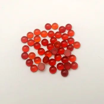 50Pcs/daug raudonos onikso natūralaus akmens žavesio 4mm apvalus cabochon karoliukai papuošalai priėmimo Žiedas, Auskarai aksesuarų mados numeris anga