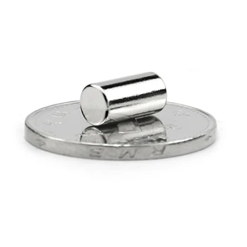 50pcs Neodimio N35 Dia 5mm X 10mm Stiprūs Magnetai Maža Disko NdFeB Retųjų Žemių Amatų Modeliai Šaldytuvas Klijuoti magnetas 5x10mm