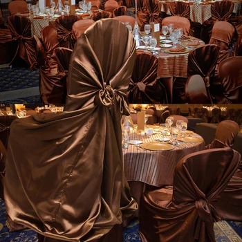 50pcs satino universali kėdė padengti vestuvių savarankiškai kaklaraištis kėdė padengti Šalies Restorane vestuves džiaugtis su aukštos kokybės