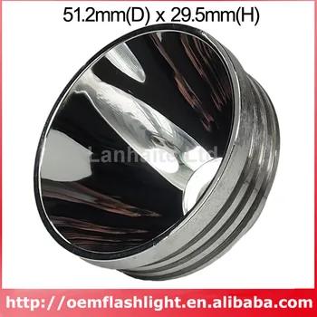 51.2 mm(D) x 29.5 mm(H) BRO Aliuminio Reflektorius už Cree XML / Cree XHP-50