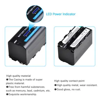 5200mAh LED Indikatorius NP F750 NP F770 NP-F750 Baterija Akku + LCD USB Kroviklis Sony NP F970 F960 F550 F570 QM91D CCD-RV100