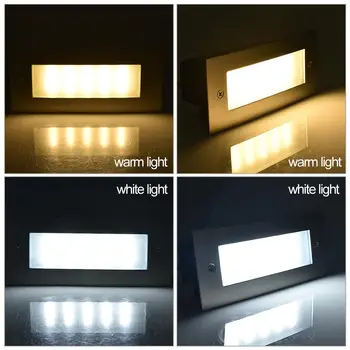 520LM LED Plytų Šviesos Lempos Embedded Nerūdijančio Plieno Lauko Sienos Apšvietimo 6000k/ 3000K šaltai Balta IP65 Vandeniui