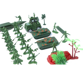 52pcs/set Mini Kareivis Modelis Karinės Armijos Kareivis Orlaivių bakas raketų bokštelis Plastikiniai Modelis Playset Rinkinys Dovanų Žaislai Vaikams Berniukams