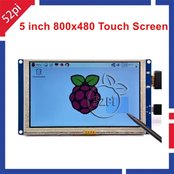 52Pi Nemokama Vairuotojo 5 colių 800*480 TFT LCD HDMI Jutiklinis Ekranas už Aviečių Pi 4 B / 2B / 3A / 3B Plus (3B+) / PC Windows
