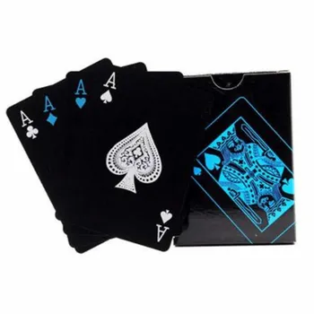 54 Naujasis Vandeniui PVC Vaiskiai Juodo Plastiko Žaisti Kortų Rinkinys, Pokerio Klasikinis Veiklos Įgūdžių Įrankis Kalėdų Dovana 2020 m.