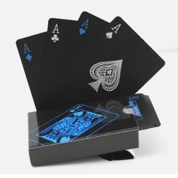 54 Naujasis Vandeniui PVC Vaiskiai Juodo Plastiko Žaisti Kortų Rinkinys, Pokerio Klasikinis Veiklos Įgūdžių Įrankis Kalėdų Dovana 2020 m.