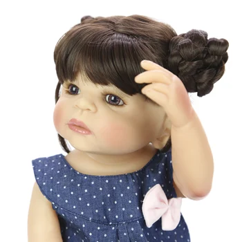55 cm Visas Silikono Kūno Atgimsta Mergina Tikroviška Baby Doll 