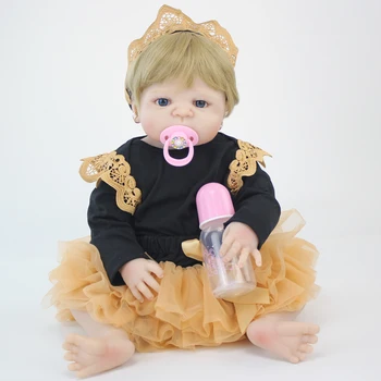 55cm Full Silikono Kūno Baby-Reborn Šviesūs Lėlės, Žaislai, Naujagimių Princesė Bamblys Kūdikių Lėlės Mergaitėms Bonecas Brinquedos Maudytis Žaislas