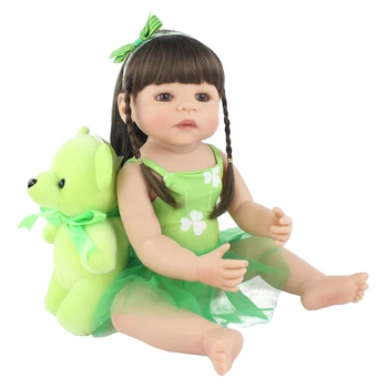 55cm Full Silikono Reborn Baby Doll, Žaislų, Pavyzdžiui, Nekilnojamojo Vinilo Ilgi Plaukai Princesė Kūdikiams Mergina Maudytis Žaislas Gimtadienio Dovana Žaisti Namuose Bebe