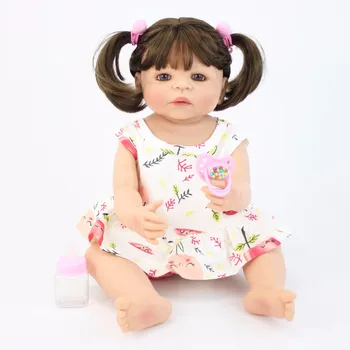 55cm Išskirtinis Visą Silikono Reborn Baby Doll Žaislas Mergina Boneca Vinilo Naujagimių Princesė Bamblys Kūdikiams Bebe Gyvas Žaisti Namuose Maudytis