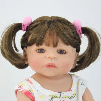 55cm Išskirtinis Visą Silikono Reborn Baby Doll Žaislas Mergina Boneca Vinilo Naujagimių Princesė Bamblys Kūdikiams Bebe Gyvas Žaisti Namuose Maudytis