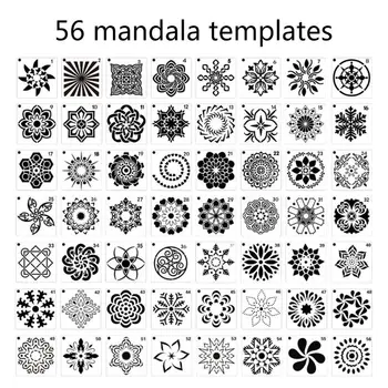 56 Pack Mandala Dot Tapybos Šablonų, Trafaretų, Mažų Mandala Šabloną Trafaretai Y51A