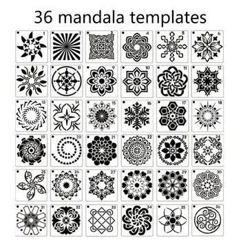 56 Pack Mandala Dot Tapybos Šablonų, Trafaretų, Mažų Mandala Šabloną Trafaretai Y51A