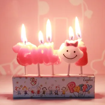 5pc Tortas Topper Žvakės Animacinių filmų Amatų Mielas Gyvūnų Gimtadienio Žvakės Šalies Prekių Vaikas Dovanų Aplinkos Apsaugos Baby Vaikų