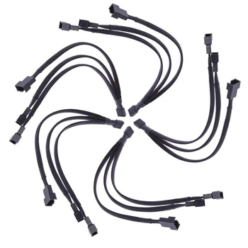 5vnt 4 Pin 1 iki 3 Būdas ilgiklis PWM Ventiliatorius Splitter Cable Splitter Rankovėmis Adapteris Jungtis Ventiliatorius ilgiklis