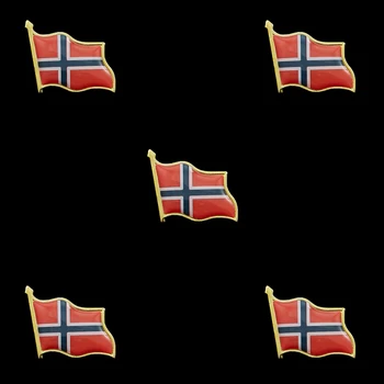 5VNT Norvegijos Nacionalinės Vėliavos Atlapas Pin Susieti Įrašai Vyrams, Kaklaraištis Baras Įrašą Nustatyti Nuolatinius Ryšius Necktie Vestuvių