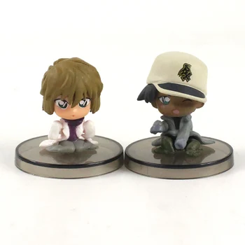 5vnt/set 5cm Detective Conan Mielas Mini Lėlės Jimmy Kudo Haibara Hattori Heiji Bourbon PVC Q Versija Pav Žaislai