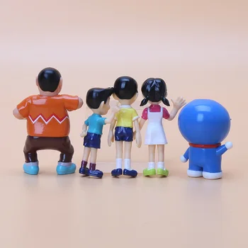 5vnt/set Doraemon Duomenys Nobita Sizuka Takeshi PVC Veiksmų Skaičius, Lėlės, Žaislai, 5-7cm 