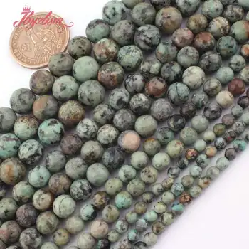 6,8,10,12 mm Briaunotas Apvalus Spalvotų Rutuliukų Afrikos Turquoises Natūralaus Akmens Karoliukai, 