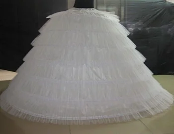 6 Lankus 6 Tiulio Tiulio Balta Super Reljefiniai Didelis Ilgas Apatiniai sijonai Kamuolys Suknelė Vestuvių Suknelės Krinolīns Suaugusių Moterų Mergina 120cm