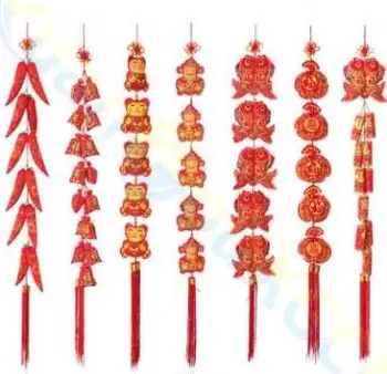 6* Pavasario Šventė, Kinų mazgų fejerverkai raudonos paprikos string pakabukas ornamentu šalies patalpų išdėstymas Chinease naujieji metai apdaila