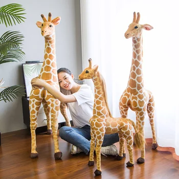 60-120CM Milžinišką dydį Modeliavimas Žirafa Pliušiniai Žaislai Mielas iškamša Minkštas Realiame Gyvenime Žirafa Lėlės Gimtadienio Dovana Vaikams Žaislas