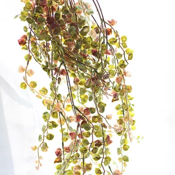60cm Dirbtinis Žalia augalų siena modeliavimas auksas, sidabras lapų gėlių ilgai vynuogynų namų puošybai vestuvių netikrą gėlės