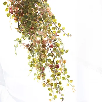 60cm Dirbtinis Žalia augalų siena modeliavimas auksas, sidabras lapų gėlių ilgai vynuogynų namų puošybai vestuvių netikrą gėlės