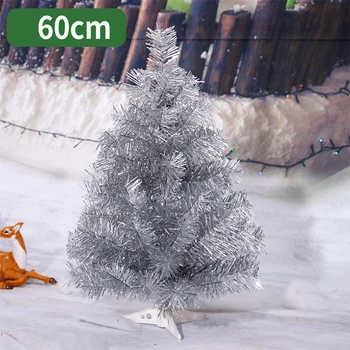 60cm Kalėdų eglutė baltos dirbtinės Kalėdų eglutės sidabro linksmų Kalėdų dekoracijas namams Kalėdų papuošalai